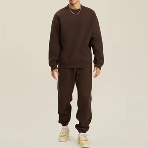 Chándal de terciopelo extragrande personalizado para Hombre | Conjunto de sudadera y pantalones de poliéster a juego | Sudadera de lujo en blanco Streetwear 2025 - Product Image 4