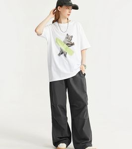 Custom Breathable Cotton <b>Pants</b> Summer Casual Flat Front <b>Parachute</b> Baggy <b>Cargo</b> Trousers for Men - Product Image 5