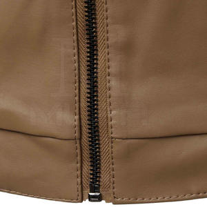 Logo personnalisé Veste en cuir pour hommes de haute qualité Vêtements de mode à capuche avec tissu à capuche léger État neuf - Product Image 6