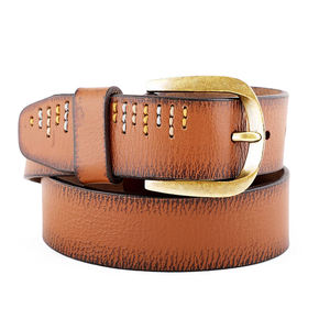 Cinturones de cuero genuino divididos con hebilla de aleación ajustable de alta calidad personalizados, cinturones de cuero genuino para hombres de negocios de diseñador a la venta - Product Image 2