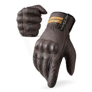 Guantes de Motociclismo de Cuero con Pantalla Táctil Transpirable, Diseño Impermeable de Dedos Completos para Deportes de Invierno, Protección Contra Impactos - Product Image 1