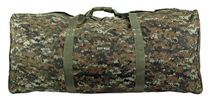 Sac polochon en toile sergé de coton ciré léger avec garnitures en cuir véritable fermeture à glissière conception camouflage pour les voyages en plein air - Product Image 4