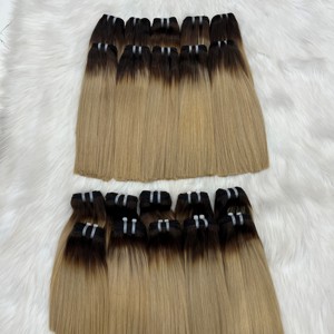 Venta al por mayor Extensiones de cabello humano virgen vietnamita Tejido recto estirado doble para mechones de cabello de materia prima de color degradado - Product Image 1