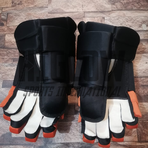 ถุงมือฮอกกี้น้ำแข็งระดับมืออาชีพ HI-GLOW SPORTS INTERNATIONAL ทำจากหนังและคาร์บอนไฟเบอร์ ปิดด้วยกระดุมแบบ Snap ออกแบบตามหลักสรีรศาสตร์ ทนทาน ระบายอากาศได้ดี - Product Image 2