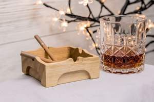 NEW ARRIVAL BEST QUALITY MODERN EPOXY MOODEN Epoxy Resin & Wood <b>Ashtray</b> Joint Custom Color Logo <b>Portable</b> Indoor and Outdoor - Product Image 2