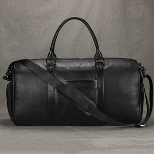 Bagages de voyage de nuit en cuir Weekender Large personnalisé haut de gamme pour hommes noir Sacs de sport en cuir végétalien pour hommes - Product Image 3