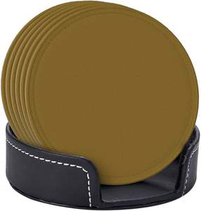 Precio al por mayor posavasos de cuero logotipo personalizado mejor fabricante para la mesa del banquete de Boda del hotel uso mejor posavasos de cuero de acabado - Product Image 6