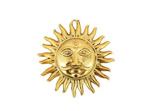 Laiton soleil visage tenture murale en laiton Surya idole pour la maison et le bureau décor à la main métal décoratif soleil - Product Image 3