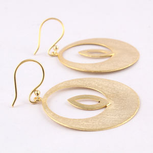 ต่างหูตะขอห้อยชุบทอง24K เคลือบด้าน,ต่างหูข้อความแบบทุบมีเสน่ห์สำหรับให้เป็นของขวัญ - Product Image 3