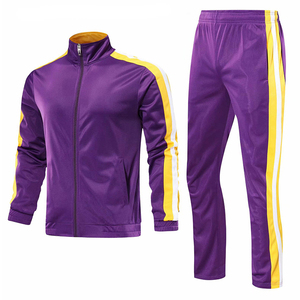 Breathable Custom <b>Polyester</b> <b>Tracksuits</b> for Men Zipper Up Sweatshirt & Training Joggers with Adjustable Drawstring - Product Image 5