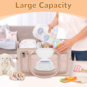 Organizador de Pañales para Bebé, Bolsillo para Toallitas, Organizador de Coche, Cesta de Almacenamiento Portátil de Poliéster Resistente al Agua, Cambiador de Pañales - Product Image 3
