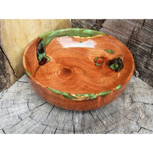 Premium Restaurant Wood and Resin Food <b>Bowl</b> Round Medium Size Teak Wood Ideal for <b>Serving</b> Fruits and Food Elegant Quality Design - Product Image 2