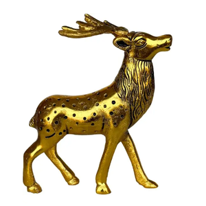 Sculpture de cerf en argent contemporain artisanat en métal poli brillant pour la décoration intérieure cadeau de bureau motif Animal créatif - Product Image 5