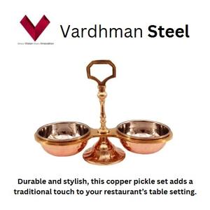 Article le plus vendu en 2025 : Ensemble de cornichons en cuivre à double bol, Cuivre traditionnel, Charme moderne, Obtenez votre dose de cornichons frais, Bols à cornichons - Product Image 2