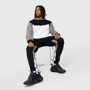 Conjunto de pantalones de chándal con capucha y logotipo personalizado unisex, Jogger de fitness de talla grande para ropa de otoño con estampado de hojaldre XL sólido para verano e invierno - Product Image 3