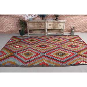 Vintage 0.5x9.8 ft Rug, Turkish <b>Runner</b> Rug, <b>Red</b> Bordered Rug - Product Image 3