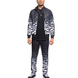 Survêtement personnalisé survêtements à rayures latérales 100% coton à capuche hommes joggers costume pantalon de survêtement évasé et ensemble de sweat à capuche - Product Image 4