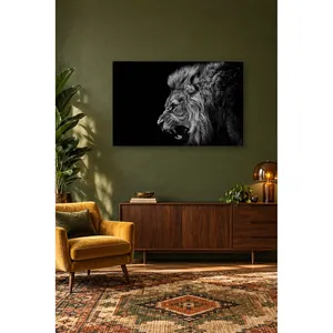 Impression sur toile du profil du lion grinçant Fida - Product Image 3