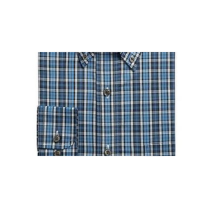 Camicia da Uomo Elasticizzata Blackwatch Tartan Blu Navy Taglia 34X35 100% Cotone Popeline Antipiega per Club - Product Image 3