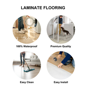 Plancher <span class=keywords><strong>stratifié</strong></span> insonorisé personnalisé BALOM, aspect <span class=keywords><strong>carrelage</strong></span> imperméable, pour chambre à coucher et <span class=keywords><strong>cuisine</strong></span> - Product Image 5