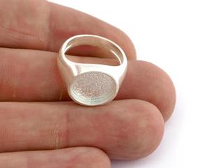 2025 anillo de ajuste de sello de buena calidad redondo 12mm plata brillante tamaño en blanco cabujón Base montaje joyería resina encontrar componente - Product Image 5