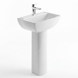 Lavabo Moderno de Cerámica Blanca AxelElite con Grifo de Palanca, Estándar Cupc, Desagüe para Baño - Product Image 1