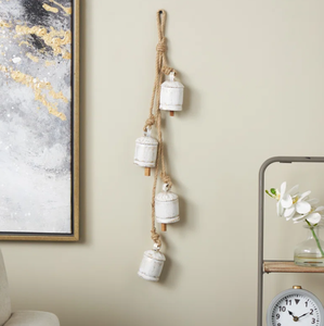 Campanas de Navidad de Metal de alta calidad de latón AK, juego de acabado rústico de 4 campanas individuales en cuerda, campanas hechas a mano para adornos navideños - Product Image 1