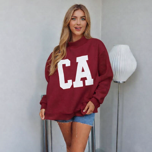 Sweat-shirt à col montant oversize pour femme, en polaire d'hiver, décontracté, ample, chaud, doux et confortable - Product Image 4