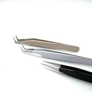 แหนบปลายแหลมทำจากสแตนเลสและชุดดัดขนตา-เครื่องมือต่อขนตาที่แม่นยำและทนทาน - Product Image 4