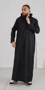 Thobe de style arabe de Dubaï de haute qualité à 100% pour hommes, tailles et couleurs personnalisées, thobe à capuche pour hommes, thobe marocain, jubbah, abaya pour adultes - Product Image 4