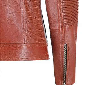 Chaqueta de Cuero para Mujer de Alta Calidad al por Mayor, Diseño Personalizado, Manga Larga, Transpirable, Rellena de Algodón, Estilo Urbano, Tinte Liso - Product Image 4