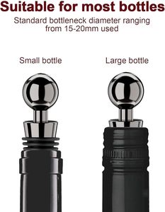 Reversible Vacuum Silicone <b>Wine</b> Stopper Leak-Proof and Fresh-Keeper Reusable <b>Wine</b> Cork for Standard <b>Wine</b> Bottles - Product Image 4
