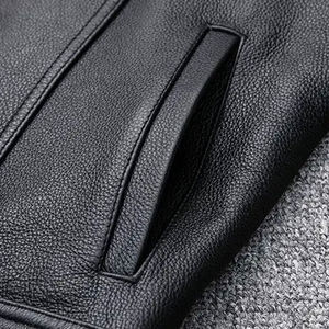 Gilet en cuir de moto de haute qualité pour hommes Gilet en cuir véritable pour hommes - Product Image 6
