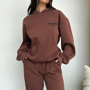 Nueva llegada logotipo personalizado impreso Casual sudaderas conjuntos 100% algodón cuello redondo deporte polar - Product Image 2