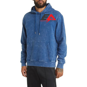 Sudadera con capucha lavada con ácido para hombre de alta calidad, logotipo personalizado impreso 100% algodón térmico, venta al por mayor, ropa de invierno - Product Image 1