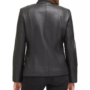 Chaqueta de Cuero Genuino para Mujer, Estilo Motociclista, Ajustada, con Cremallera y Bolsillos, Moda 2026 en Nurak - Product Image 2