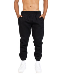 Vente en gros de pantalons de jogging de style décontracté pour hommes, coupe ample, en toile noire, avec fermeture à cordon, délavé à la lumière - Product Image 3