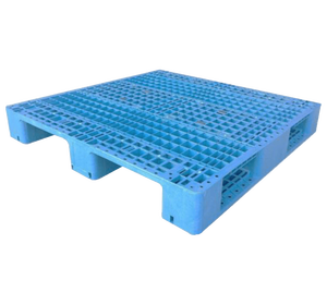 พาเลทพลาสติก HDPE สีน้ำเงิน แบบหน้าเดียว 4 ทางเข้า สำหรับอุตสาหกรรม คลังสินค้า และการขนส่ง - Product Image 1