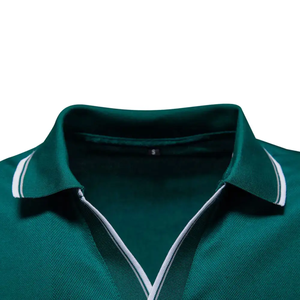 High Quality Latest Design Men's for Shirts Solid Color Knitted 100% Cotton Breathable Short Sleeve Casual Top Selling - Product Image 3