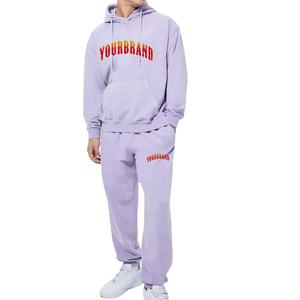 Trajes Deportivos para Hombre con Logotipo Personalizado al por Mayor, de Alta Calidad, de Dos Piezas, 100% Algodón, Lavado Ácido, con Logotipo Personalizado OEM para Adultos - Product Image 1