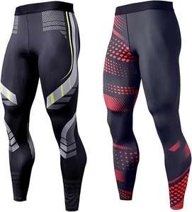 Leggings de compression pour hommes en polyester et élasthanne, résistants à l'eau, respirants, sublimés, pour MMA, entraînement, course à pied, yoga, avec taille - Product Image 3
