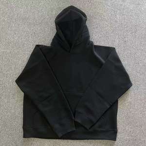 Sudaderas con capucha de peso pesado negro en blanco de alta calidad Sudaderas con capucha de hombro caído de doble sombrero Sudaderas con capucha no esponjosas de moda - Product Image 5