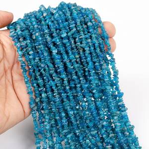 Cuentas sueltas con forma de viruta sin cortar de apatita de neón natural, cuentas de piedras preciosas en bruto irregulares de piedra de 4-5mm para la fabricación de joyas a precio al por mayor - Product Image 4