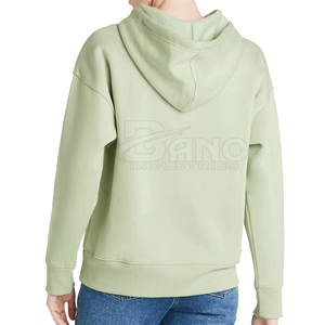 Bajo MOQ personalizado OEM personalizado mujer Color sólido invierno logotipo personalizado estampado mujeres sudaderas con capucha para la venta - Product Image 3