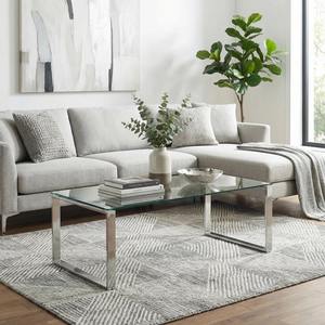 Trending Eco-Friendly <b>Silver</b> Color Modern Design Metal Glass <b>Coffee</b>/Center <b>Table</b> Indoor Home Decor M.R. HANDICRAFTS - Product Image 1