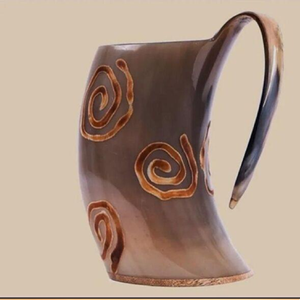 Stein de cuerno de búfalo tradicional con taza de cerveza Lager con acabado pulido elegante, taza de cuerno vikingo para beber nórdico de Búfalo, venta al por mayor - Product Image 1