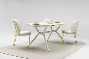 ชุดห้องรับประทานอาหารสแตนเลสแบบเปิดประทุนพร้อมดีไซน์ทันสมัยสำหรับเฟอร์นิเจอร์ในบ้านอพาร์ทเมนต์โรงแรมวิลล่า - Product Image 3