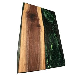 Tabla de cortar de resina azul con esmalte brillante para Hotel Acacia Tabla de cortar de madera con resina verde para el hogar a bajo costo - Product Image 6