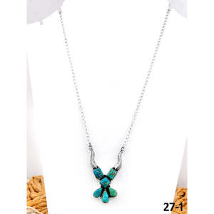 Collier en argent sterling et turquoise multicolore de style sud-ouest, design classique géométrique et bohème, perles en alliage, chaînes, cadeau - Product Image 2
