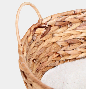 ตะกร้าเก็บของสไตล์ชนบทสุดเก๋ งานสานด้วยมือ ของตกแต่งบ้านสุดพิเศษ ทำจากผักตบชวา พร้อมหูหิ้ว ใช้งานได้หลากหลาย - Product Image 4
